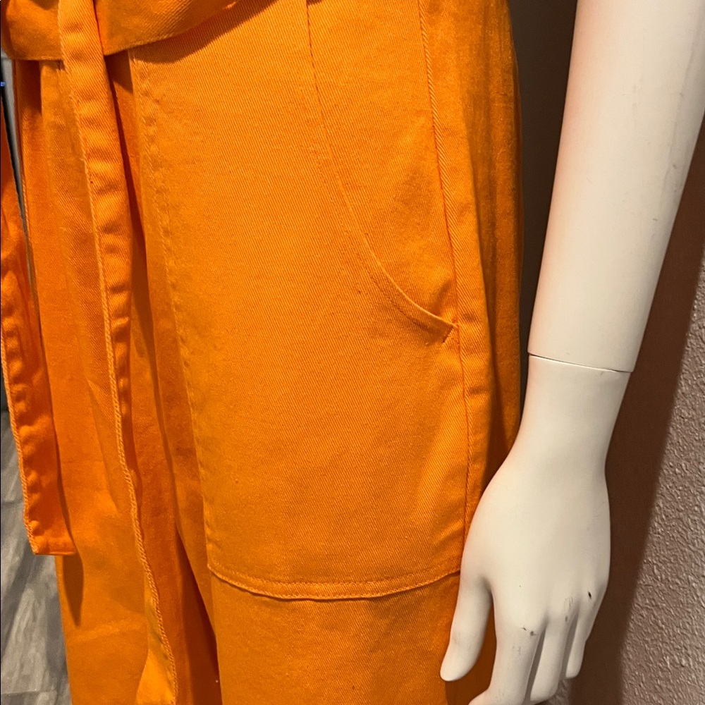 Women's Orange Jumpsuit made by copper key beautiful orange bright size large - Picture 4 of 16